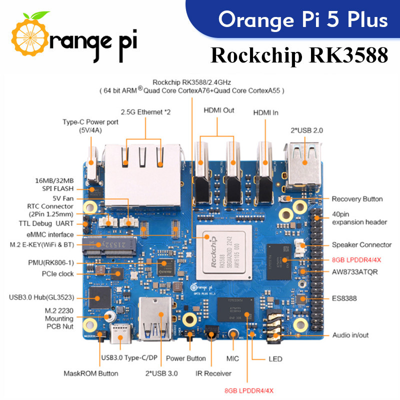 オレンジパイ5プラスシングルボードコンピューター,Rk358 - Radxa Rock 5B 16Gb のレビューと価格